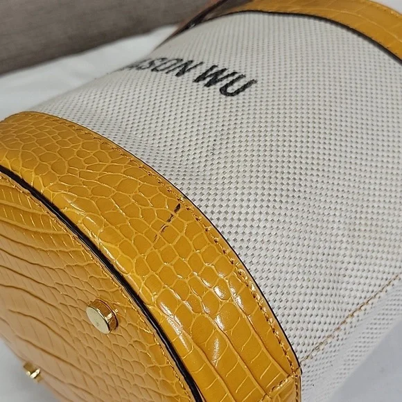 Jason Wu Canvas Leather Bucket Shoulder Bag - Picture 8 of 12